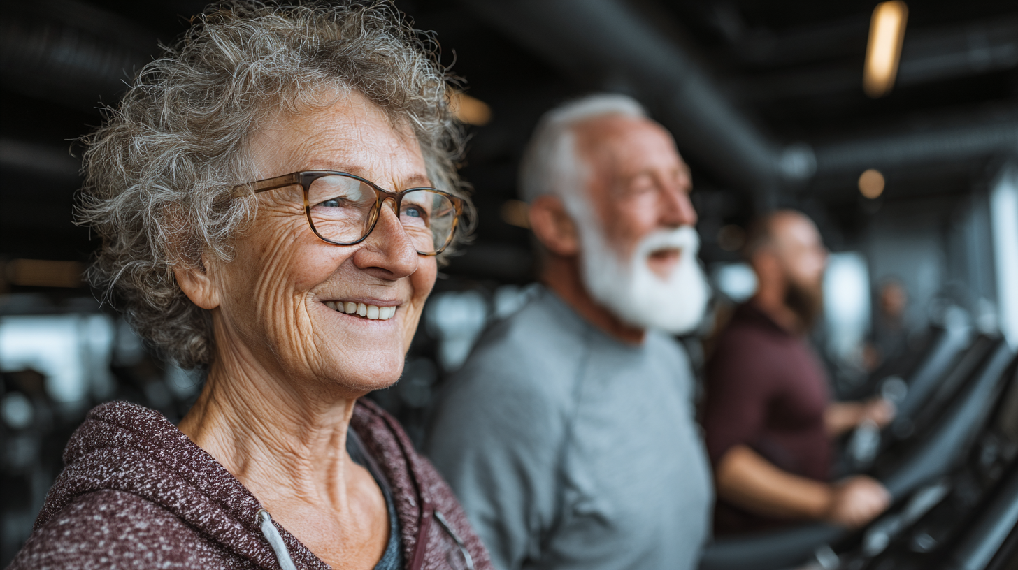 Група старших людей займається фітнесом